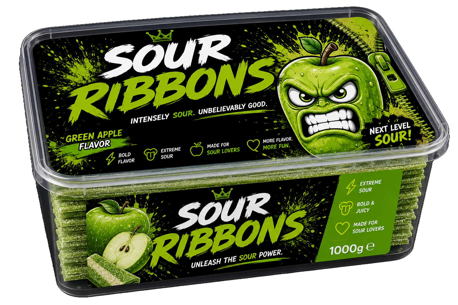 Sour Ribbons Green apple box
