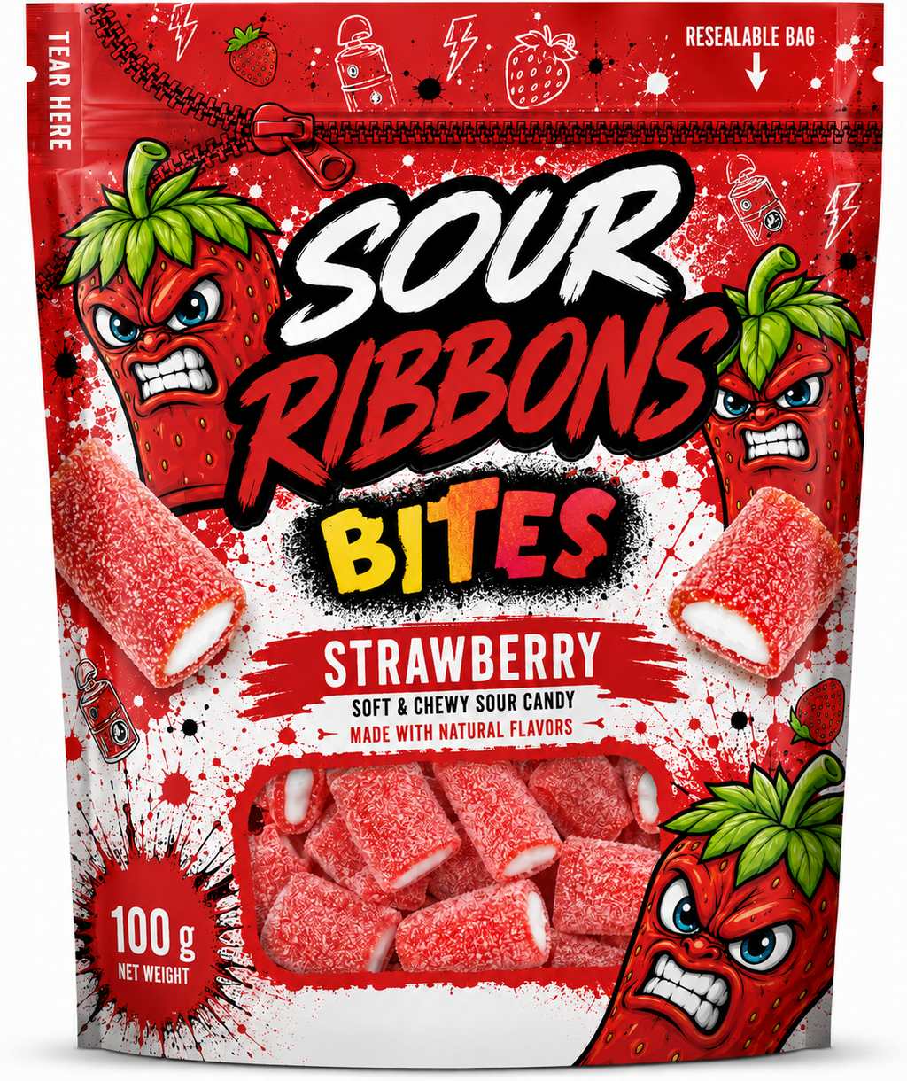 Strawberry Sour Ribbons Bites